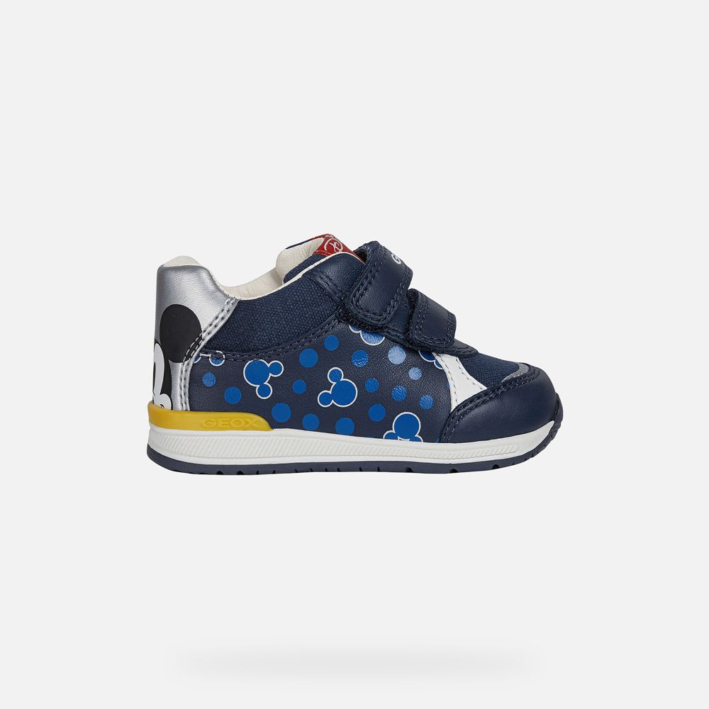 Basket Geox Rishon Boy - Bleu Marine/Argent - Bebe 162735-MKD